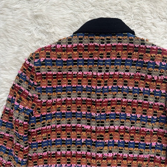 Zara Jacket Textured Cardigan Cropped Blazer Bloggers Favorite Multicolor Sz XS - Picture 8 of 13